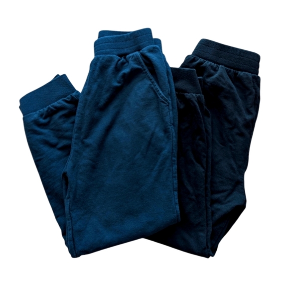 GFQLONG Boys Girls Cotton Jogger Sweatpants Black and Navy Blue Size 6-7 - Picture 1 of 7